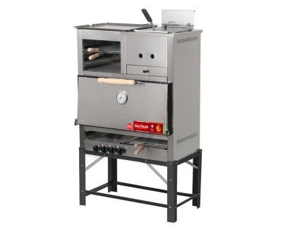 HORNO PIZZERO 8 MOLDES MULTIPLE CON PLANCHA Y FREIDORA GAS NATURAL SOL REAL