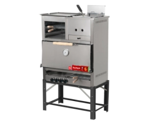 HORNO PIZZERO 8 MOLDES MULTIPLE CON PLANCHA Y FREIDORA GAS NATURAL SOL REAL