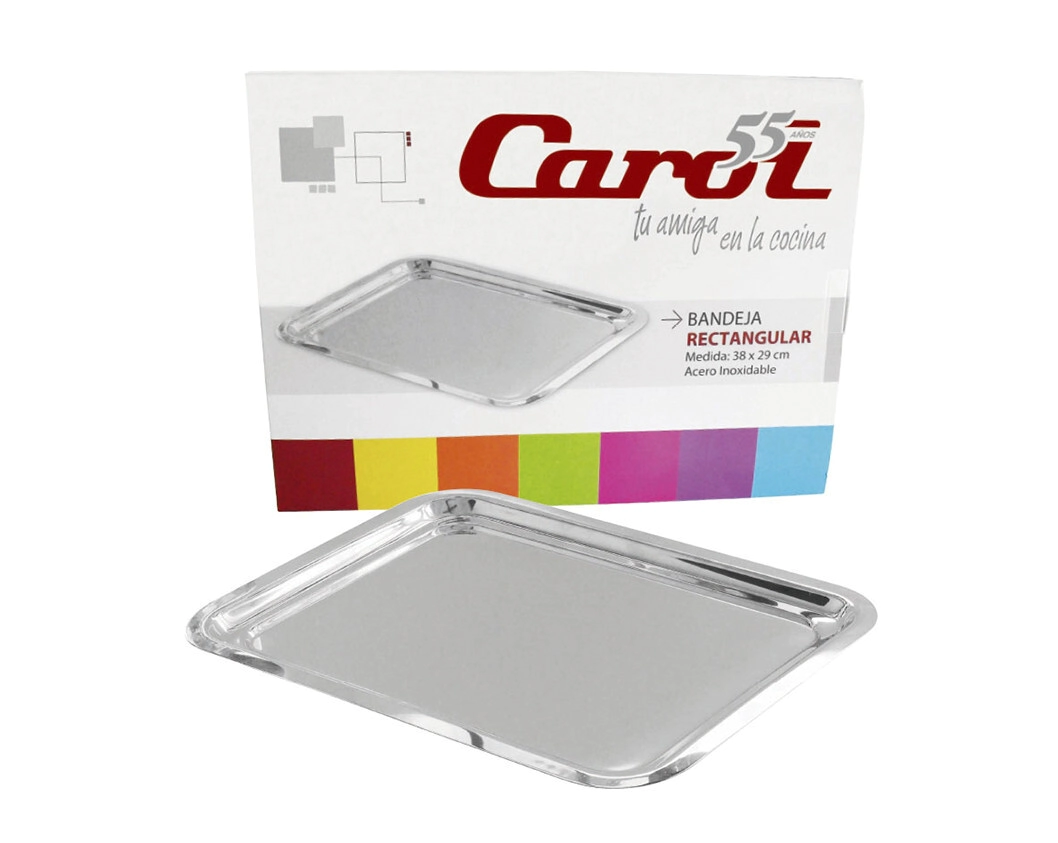 BANDEJA RECTANGULAR 38 X 29 CM CAROL