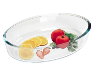 FUENTE VIDRIO TEMPLADO OVAL 26 X 18,2 X 5,5 CM CAROL