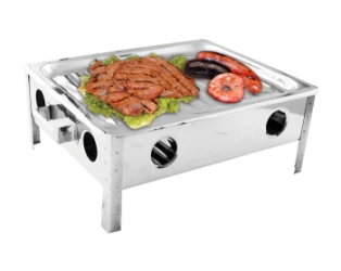 BRASERO DE MESA 25 X 33 CM ACERO INOXIDABLE CAROL