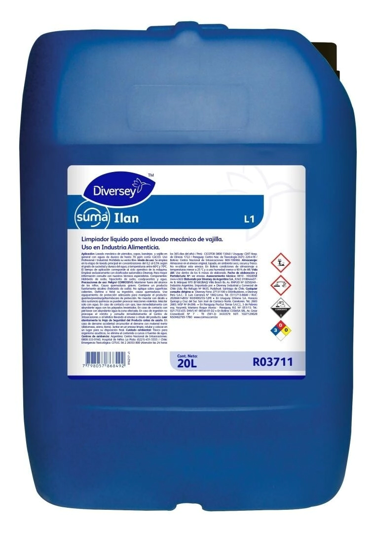 DETERGENTE PARA LAVAVAJILLA SUMA ILAN BIDON X 20 L