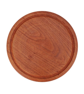 PLATO PARA ASADO 24 CM DIAM DE MADERA C/RANURA LUSTRADO