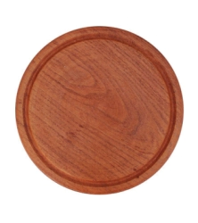 PLATO PARA ASADO 24 CM DIAM DE MADERA C/RANURA LUSTRADO
