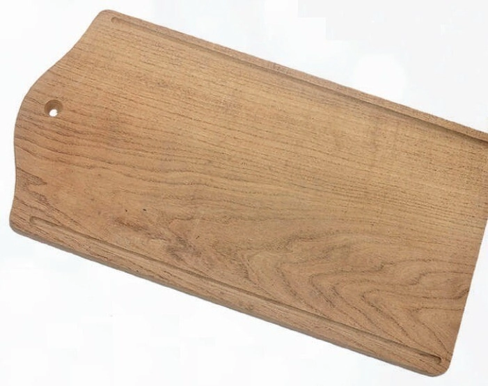 TABLA RECTANGULAR DE MADERA DE 25 x 50 CM C/RANURA LUSTRADA