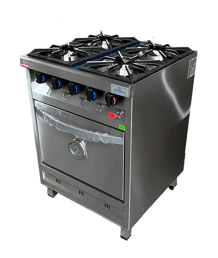 COCINA 4 HORNALLAS 55 CM SEMI INDUSTRIAL LINEA ESMERILADA ROVESCO