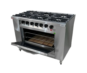 COCINA 6 HORNALLAS 110 CM INDUSTRIAL LINEA ESMERILADA ROVESCO