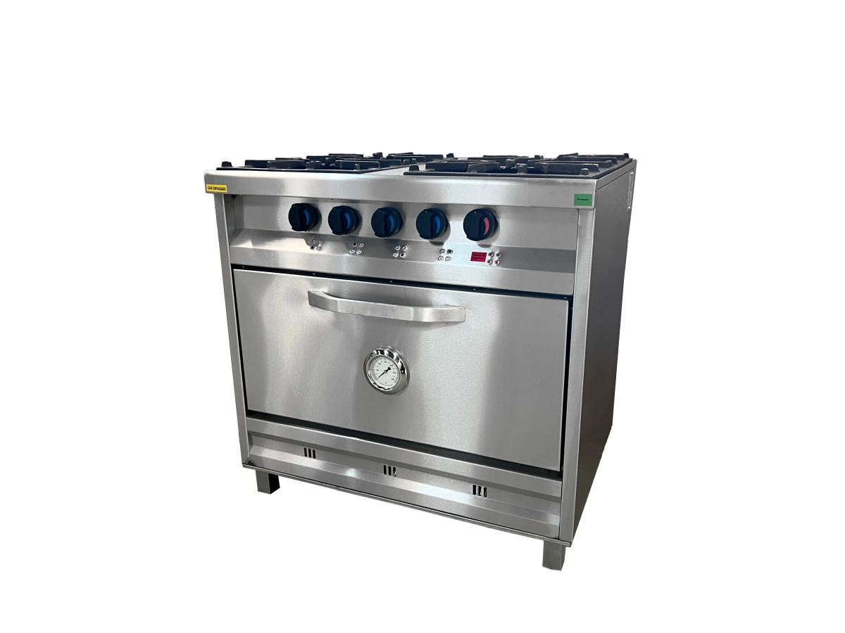 COCINA 4 HORNALLAS 60 CM SEMI INDUSTRIAL LINEA ESMERILADA ROVESCO