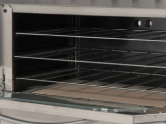 COCINA 6 HORNALLAS MINI PUERTA VIDRIO NEGRA REJAS FUNDICION GAS NATURAL SOL REAL