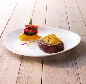 PLATO PLAYO 30 CM STEAK FRIENDS TIME BLANCO VIDRIO TEMPLADO LUMINARC