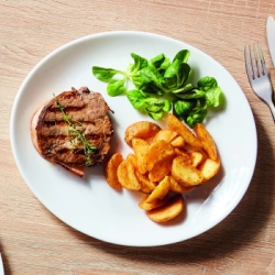 PLATO PLAYO 30 CM STEAK FRIENDS TIME BLANCO VIDRIO TEMPLADO LUMINARC
