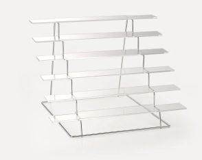 TRIBUNA DE ALAMBRE CROMADO ESTANTES CRISTAL