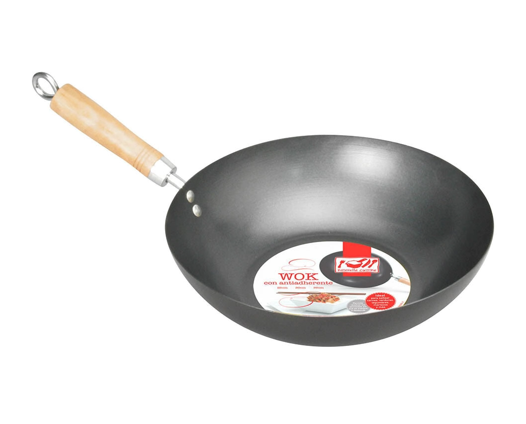 WOK N� 25 CON ANTIADHERENTE MANGO MADERA