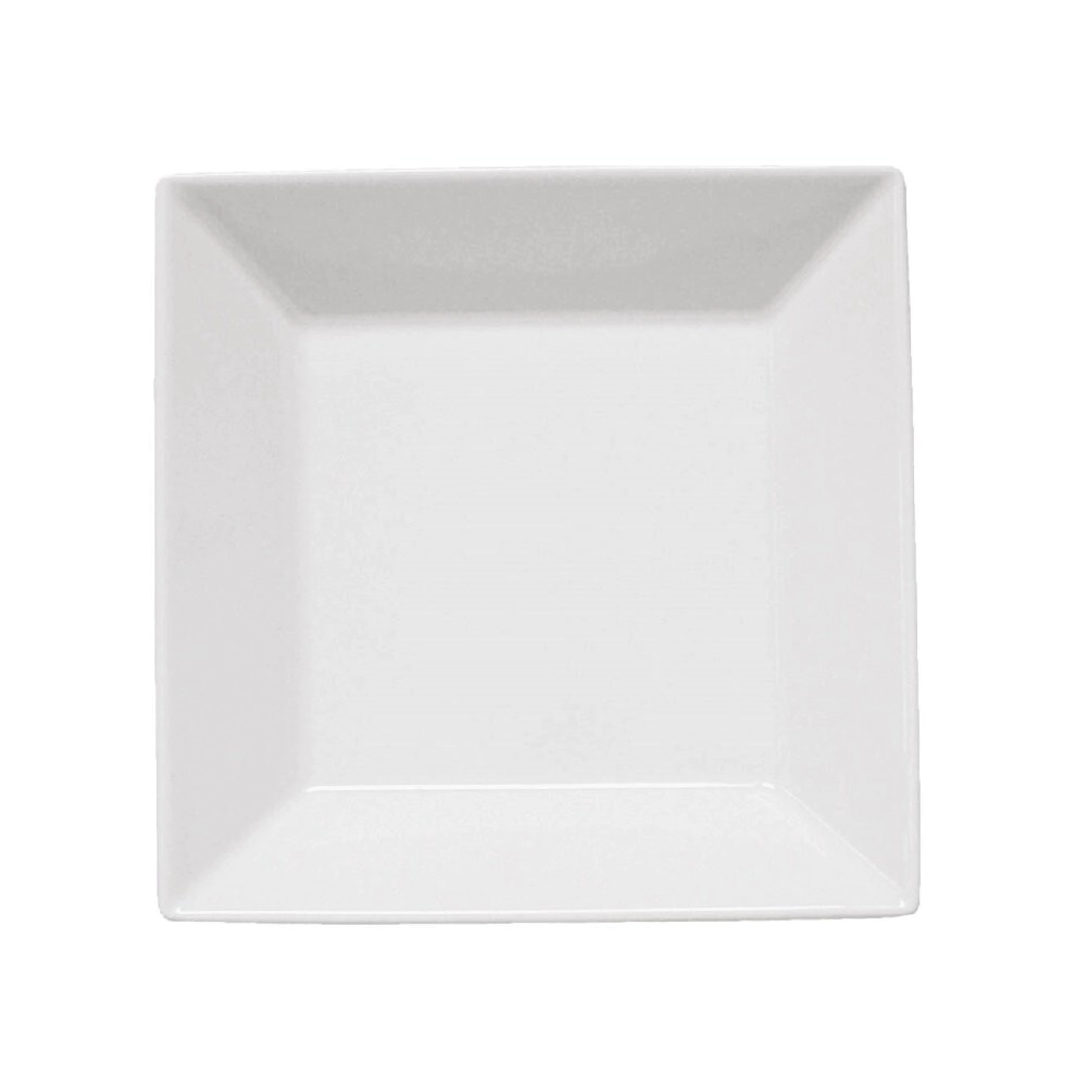 PLATO HONDO 21,5 CM CUADRADO BLANCO OXFORD