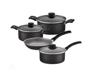 BATERIA DE COCINA TURIM 4 PIEZAS NEGRA TRAMONTINA