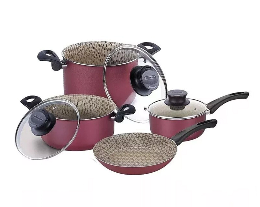 BATERIA DE COCINA PARIS 4 PIEZAS ROJA TRAMONTINA