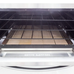 HORNO PIZZERO 6 MOLDES CON PARRILLA PUERTA DE VIDRIO GAS NATURAL SOL REAL