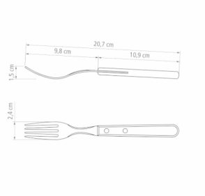 TENEDOR DE MESA POLYWOOD MANGO LARGO TRAMONTINA