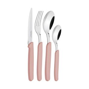 JUEGO DE CUBIERTOS CARMEL 24 PIEZAS ROSA TRAMONTINA