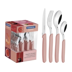 JUEGO DE CUBIERTOS CARMEL 24 PIEZAS ROSA TRAMONTINA