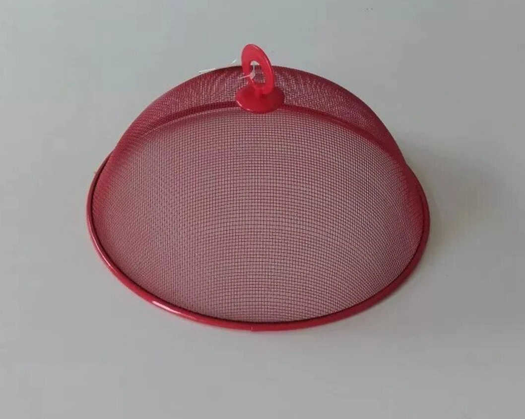 CAMPANA 28 CM PROTECTORA DE COMIDA METAL ROJA