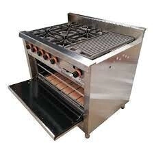 COCINA 4 HORNALLAS 1100 BASIC CHEF PUERTA CIEGA REJA FUNDICION LIVIANA CON PLANCHA DE FUNDICION MORE