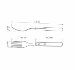 TENEDOR DE MESA POLYWOOD JUMBO TRAMONTINA