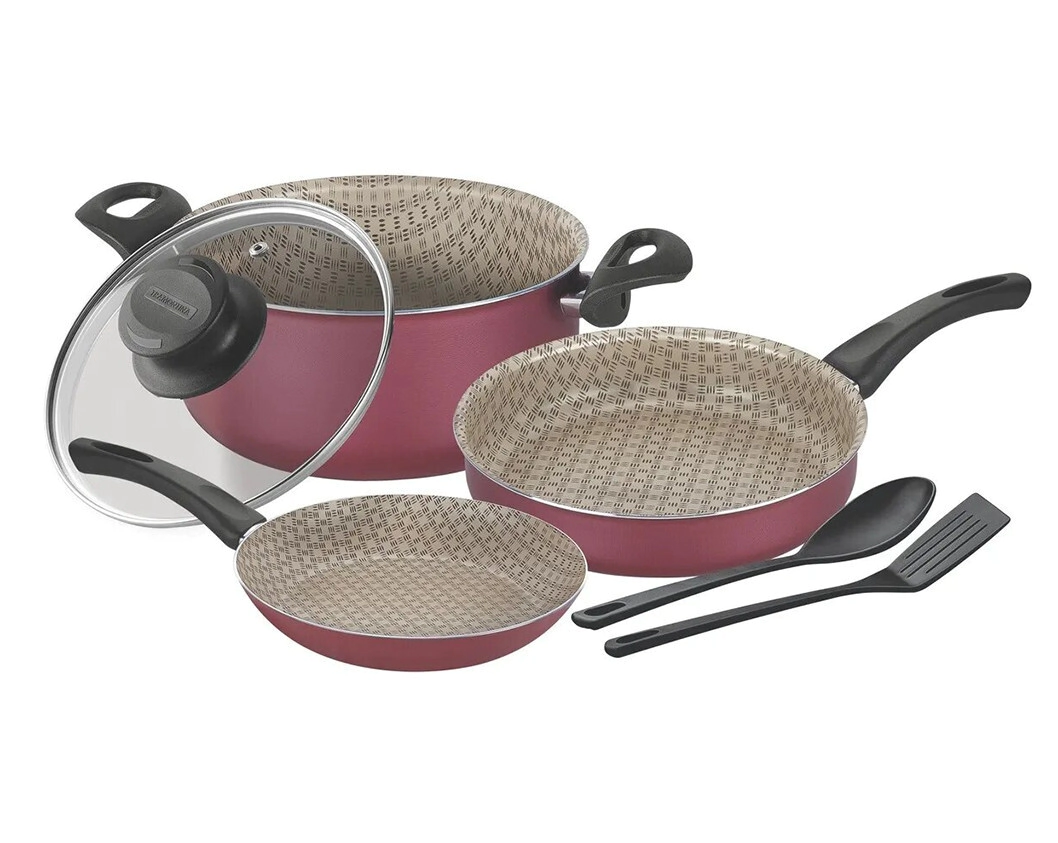 BATERIA DE COCINA PARIS 5 PIEZAS ROJA TRAMONTINA