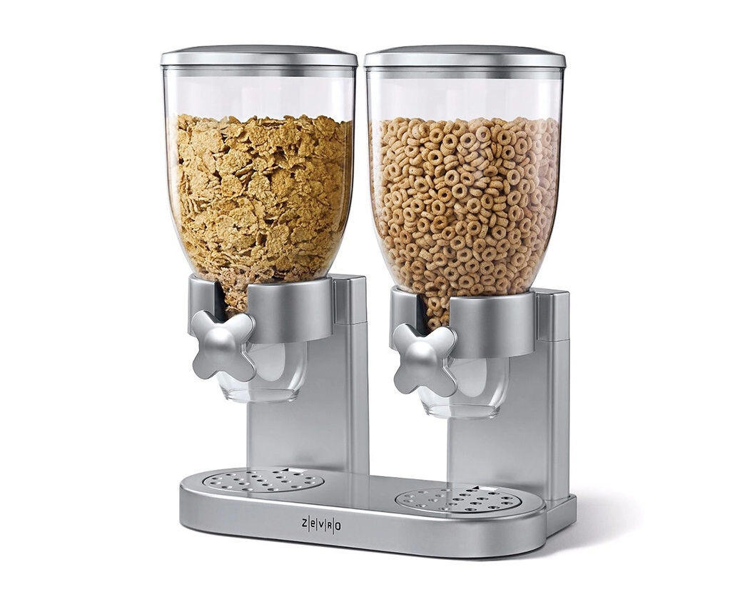 DISPENSER DE CEREALES DOBLE GRIS ZEVRO