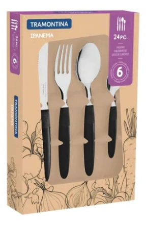 JUEGO DE CUBIERTOS IPANEMA 24 PIEZAS TRAMONTINA