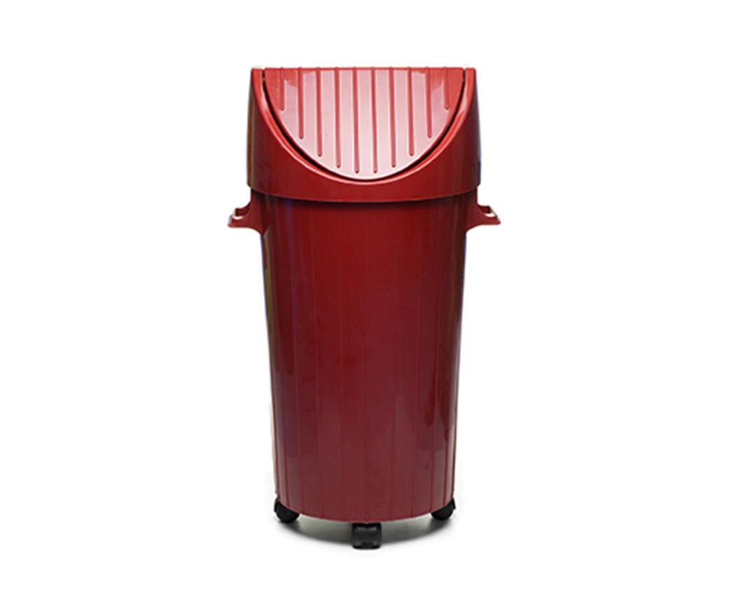 RECIPIENTE REDONDO 68 LTS CON MANIJA Y RUEDAS CON TAPA BASCULANTE NUVA