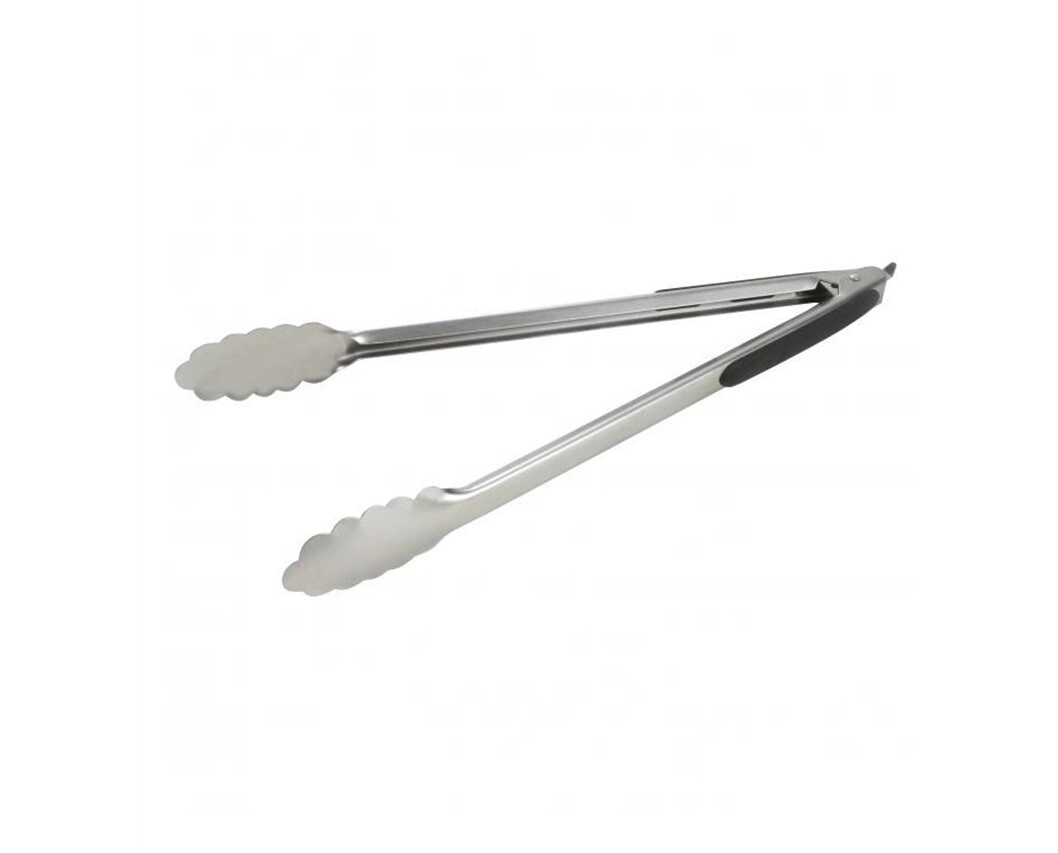 PINZA PARRILLERA 35 CM ACERO INOX. CON GRIP Y TRABA