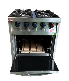 COCINA 4 HORNALLAS 55 CM SEMI INDUSTRIAL LINEA ESMERILADA ROVESCO