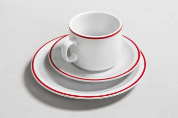 PLATO CAFE ALA ANGOSTA FILE ROJO LINEA 455 TSUJI