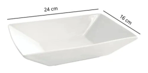 PLATO HONDO 22 X 15 CM RECTANGULAR PORCELANA OXFORD
