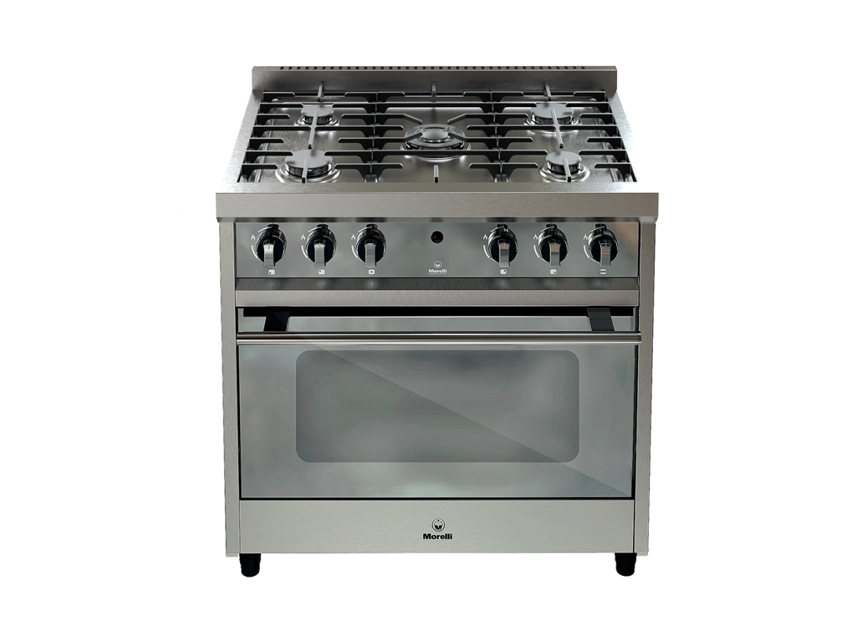 COCINA 5 HORNALLAS 900 ZAFIRA PUERTA VISOR REJA VITRIFICADA MORELLI