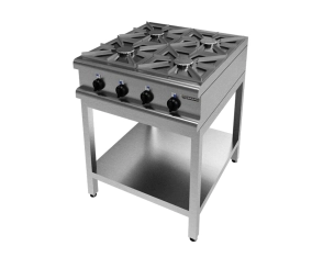 ANAFE 700 - 4 HORNALLAS  ACERO INOX. 430 CON BASE ACERO BRAFH