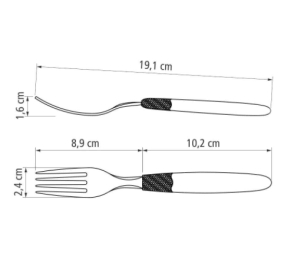 TENEDOR DE MESA IPANEMA MANGO PLASTICO NEGRO TRAMONTINA