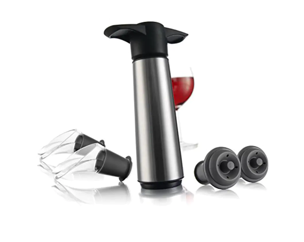 SET BOMBA DE VACIO DE PVC + 2 TAPONES + 2 SERVIDORES VACUVIN